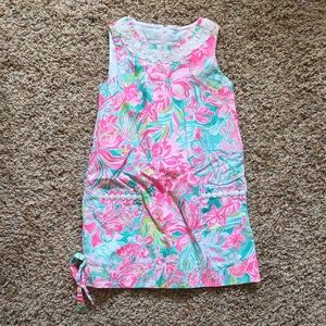 Lilly Pulitzer Pink and Green Floral Kids Dress